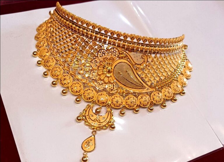 Pearl Choker Necklace Gold , Gold Pearl choker Necklace, choker design 2024 in hindi 15 design